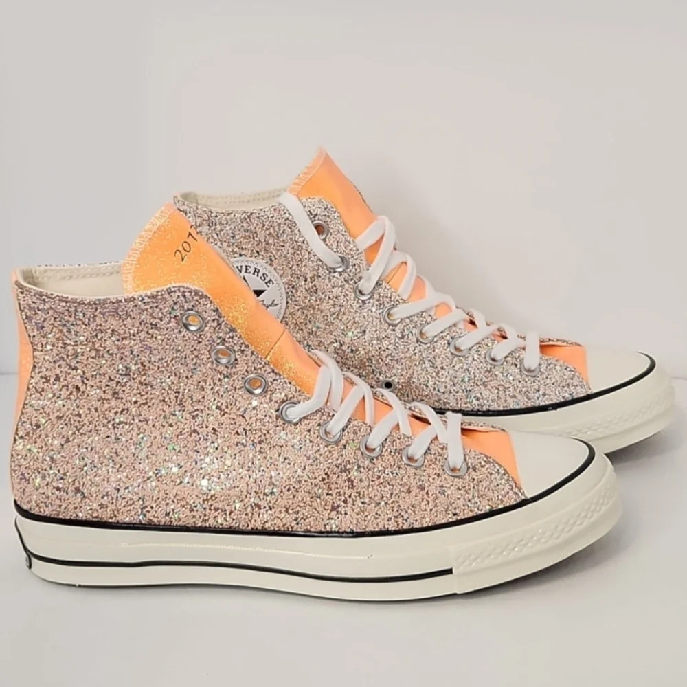 Converse Chuck Taylor All Star JW Anderson Colorblock Glitter Hightop Sneakers - Picture 3 of 7